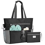 G4Free Beach Bag, Waterproof Sandproof Beach Tote Bag, Large Capacity Foldable for Women,Black