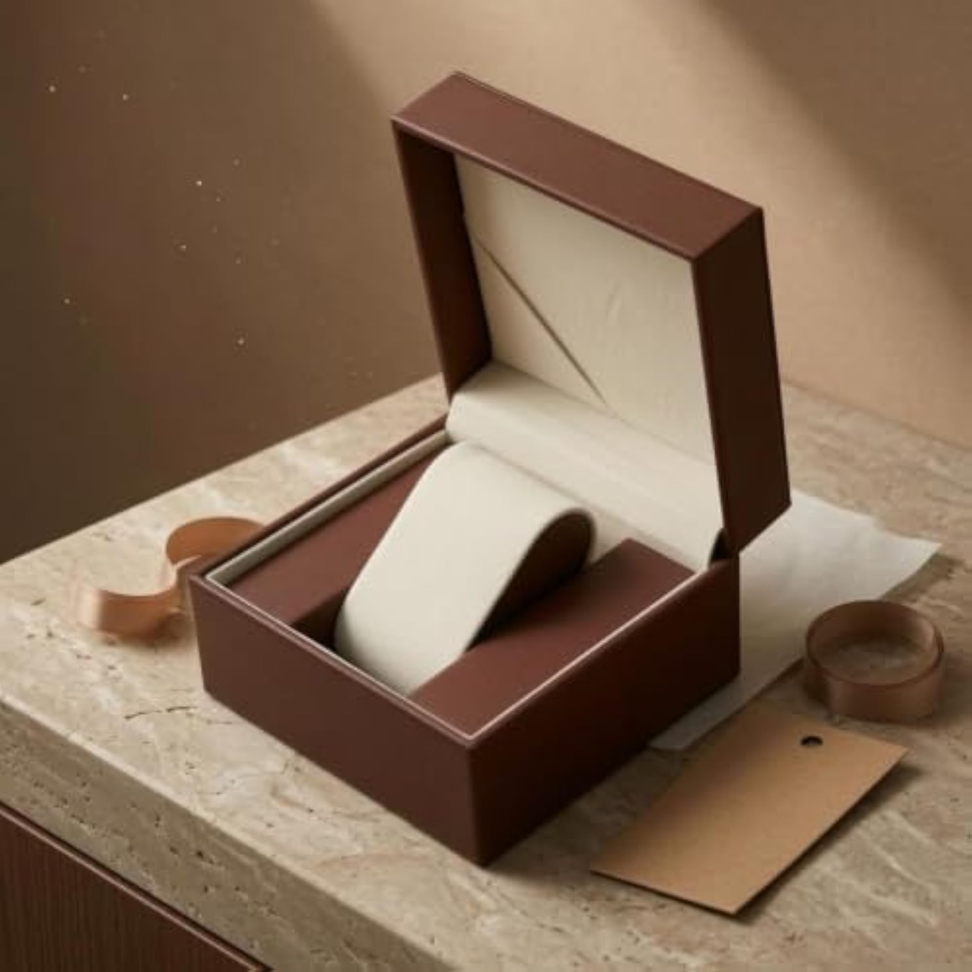 BNF® Lambskin Texture Hinged-Lid Watch Box