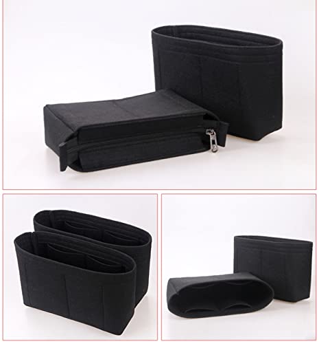 Lckaey Bag Organizer Insert For Chanel Classic Flap Medium Bag Shaper Purse Insert - Premium Handbag Felt Organizer 2009Black-M #TOP1