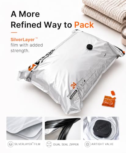 Image of Vacbird 10 Pack Vacuum Bags for Travel with USB & Battery 2-in-1 Rechargeable Cordless Pump, Vacuum Seal Compression Packing Bags for Luggage and Suitcase, Space Saver for Travel Clothing Storage