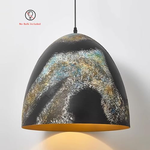 Suspension industrielle en métal vieilli avec sa corde ajustable - 3