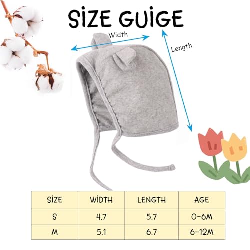 Image of JANGANNSA Newborn Baby Hospital Hat Infant Set Head Cap Lovely Ears Belt Beanie 0-8Months