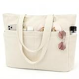 beifon Cord Strandtasche xxl Familie 25L mit Reißverschluss, Groß Tote Bag Damen, Shopper Tasche Badetasche, Laptoptasche mit 17 Zoll Laptopfach, Reisetasche Handtasche Umhängetasche Arbeitstasche