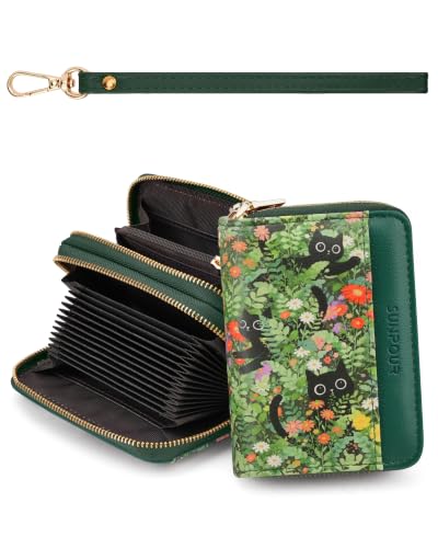 Image of Flower Cat Credit Card Holder for Women,Accordion Wallet