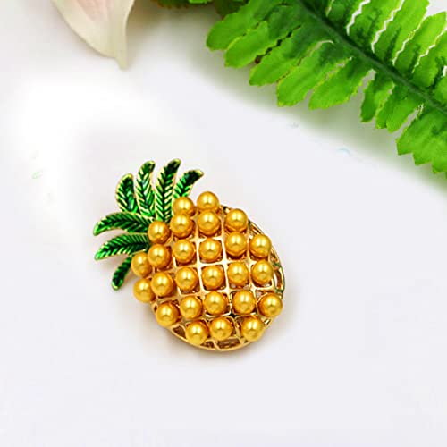 Image of Cute Enamel Fruit Pineapple Brooch Pins for Women 3D Alloy Funny Food Fruit Brooch (Pineapple)