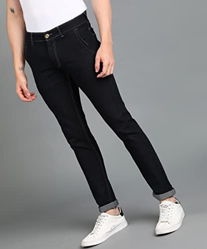 Image of Men's Slim Fit Solid Jeans Stretchable