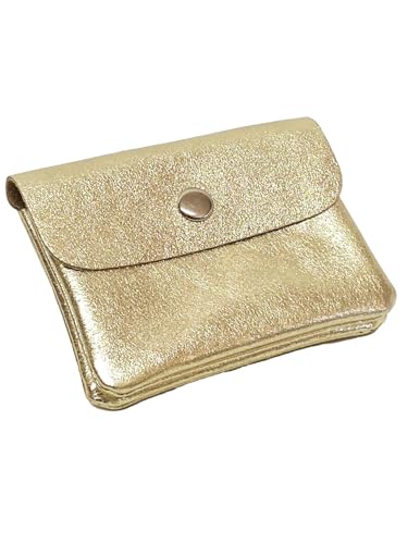 small women's wallet in genuine leather (light gold)