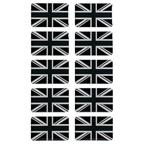 BIKE-label Union Jack 3D Sticker Flags Pack of 10 Each 31 x 20 mm Sticker Car Motorcycle X300535VA Cover
