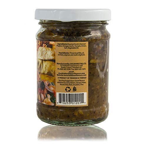 Premium Roasted Hot Pepper Relish (Trinidad Scotch Bonnet) 13 Oz - spicy chutney