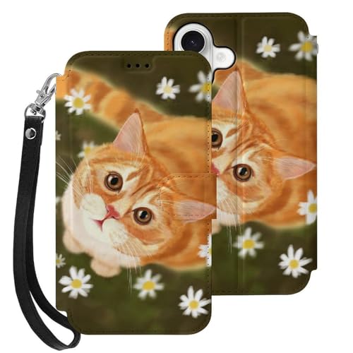 iPhone17用ケース 手帳型 かわいい 猫柄 アイフォン17用 ケース 手帳型 財布型 スマホケース レザー 全面保護 カード収納 マグネット式 ストラップ付き 携帯ケース