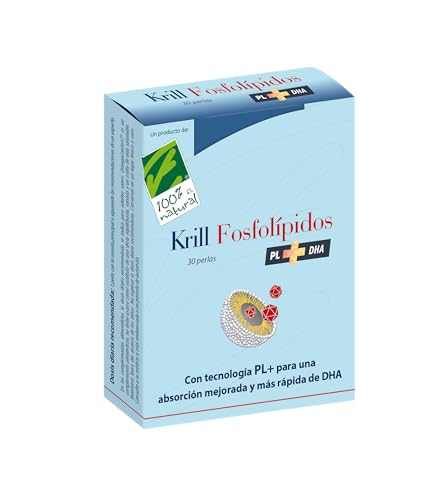 Aceite de Krill Fosfolípidos PL+ DHA - Omega 3 de Alta Absorción - Equivale a 1000mg de DHA en Forma de Triglicéridos - Salud Cerebral y Cardiovascular - Con Astaxantina Antioxidante - 30 Perlas