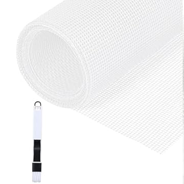 Fillis Rete Zanzariera Finestre, 150x500cm Zanzariera Telo Ricambio in Fibra di Vetro Zanzariera Rotolo Ricambio con spazzola per la pulizia, Zanzariera in Garza per Finestre Porte, Bianco