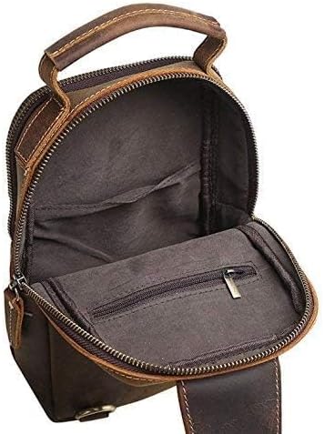 Hebetag Vintage Leather Sling Bag Handbag for Men Women Outdoor Travel Hiking Camping Shoulder Backpack - Image 5