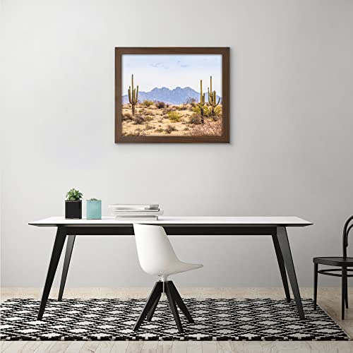 Americanflat 16x20 Picture Frame with Polished Plexiglass - Wide Picture Frames Made of Engineered Wood for Vertical or Horizontal Wall Display - Epic Collection - Mahogany