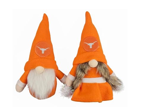 University of Texas Plush Set of 2 Gnome Hanging Decorations by Hanna’s Handiworks- Fan/Cheerleader Holiday/Dorm Ornaments- Ideal Gift for Graduation/Alumni- Show Your NCAA SEC Team Spirit
