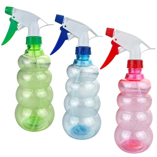 Diompirux 3 Piezas 500 ml Botella Pulverizador, Plastico Gatillo Botellas de Spray Vacías,Botellas Atomizador de Agua,Botellas Rellenables con Gatillo Multiusos,para Regar Plantas de Jardín