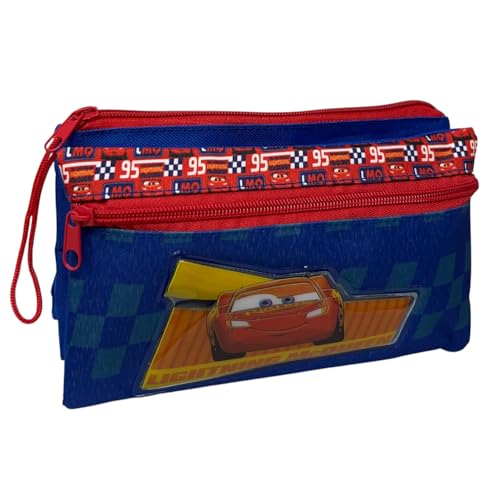 Cartoon School Case with 3 Compartments – Compact Organizer