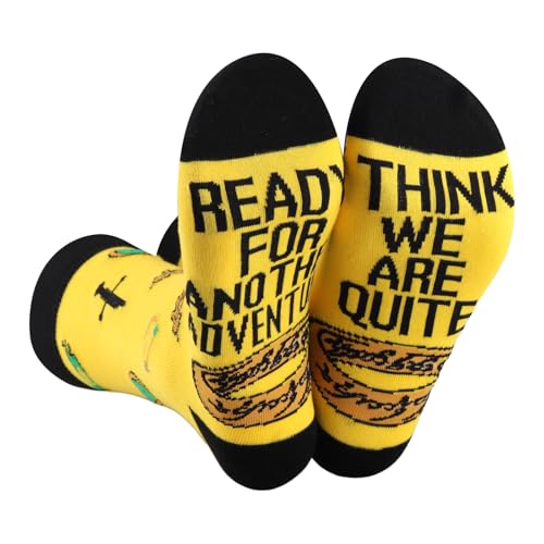 LEVLO Rings Movie Socks Sam Fans Gift I Think We Are Quite Ready For Another Adventure Socks Lord Movie Merch (US Alpha One Size Regular Regular Rings Socks)