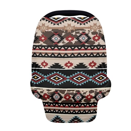 Image of Fashion Tribe Aztec Pattern Baby Multi-use Cover, Mother Nursing Cover,Comfortable Stretchy Nursing Scarf Shopping Cart Cover Fit for Baby Stroller and Mom