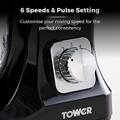 Tower T12033 3in1 Stand Mixer with 6 Speeds and Pulse Setting, 1000w