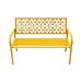 Hi-Line Gift Ltd. Sunny Yellow Serenity- All-Steel Garden Bench for Outdoor Bliss