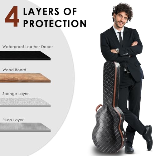 Image of Ktaxon Electric Guitar Case, 42-Inch Hard Case W /Lock Latch Diamond Black
