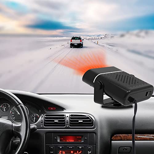 Portable Car Heater, 2023 Upgrade Auto Heater Fan, Car Defogger, Fast Heating Quickly Defrost Defogger 12V 150W Auto Ceramic Heater Fan 3-Outlet Plug in Cig Lighter(Deep Black)