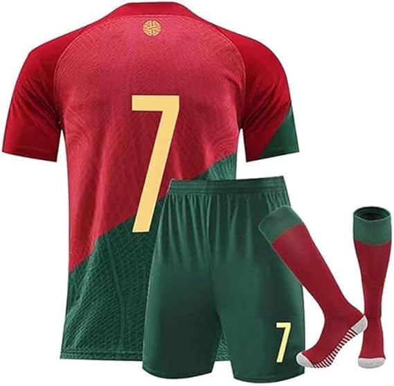 Cambond Kid Jersey #7, Soccer Jersey Boys, Kids' Soccer Jersey #7, T-Shirt Youth Jersey Socks Soccer Shirt