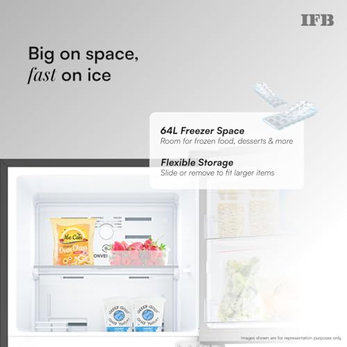 Image of IFB 241L 1 Star 10-in-1 Convertible, Advanced Inverter Frost-Free Double Door Refrigerator with 30 Hrs Cooling Retention, Turbo Freeze & 4 Year Super Warranty (2026, IFBFF-291AYOSET, Onyx Grey)