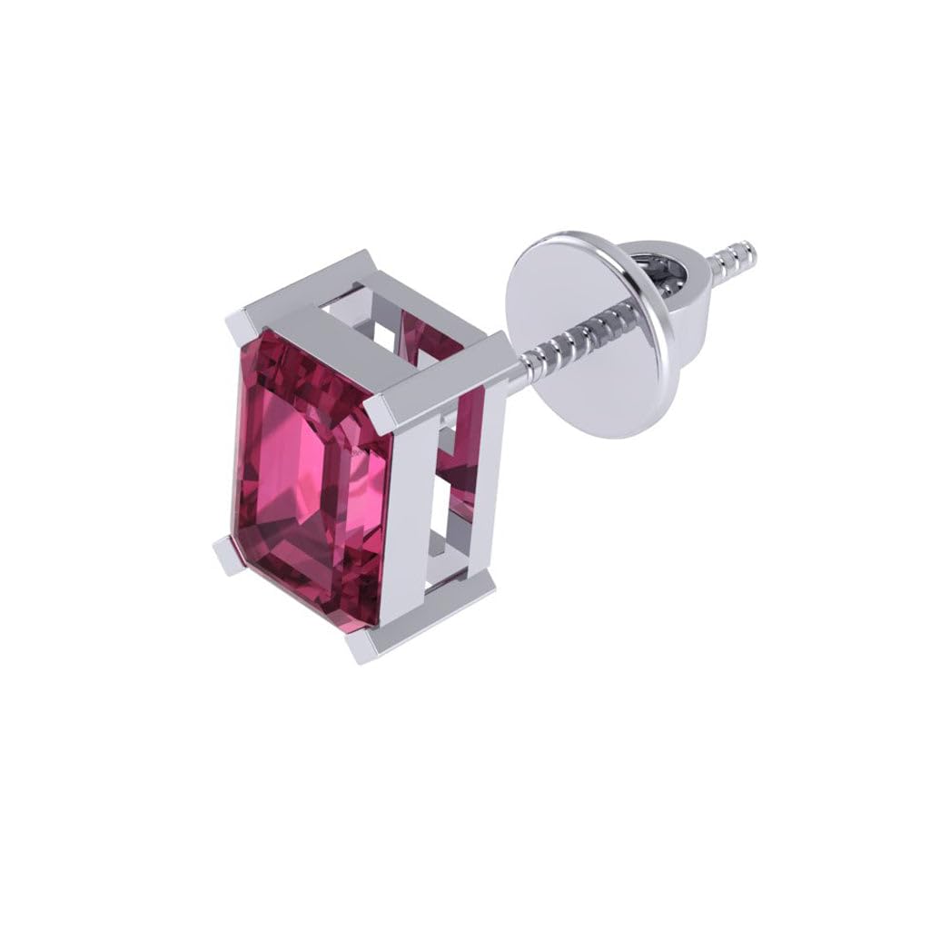 Single Stud For Men & Boys | Pure 925 Sterling Silver Earring | 7mm X 5mm Rectangle Shaped Gemstone Single Screwback Stud | Gift for Men & Boys | Model ERSMW00938-image-6
