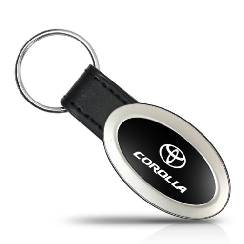 Au-Tomotive Gold, INC. Compatible With Toyota Corolla Oval Style Metal Key Chain Key Fob