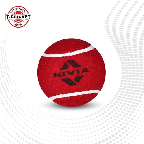 Nivia Heavy Weight Tennis Cricket Ball, Tennis Ball for Cricket, Practice Ball, Street Match Ball, Training Ball for Outdoor & Indoor, Heavy Tennis Balls for Players (Red, Pack of 3) - Image 3