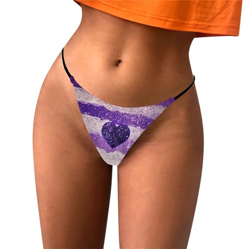 bgyujn Ropa interior para mujer, tangas y tangas para mujer, sexy, transpirable, ropa interior divertida, ropa interior para mujer, ropa interior ligera para mujer, 5-morado, talla M