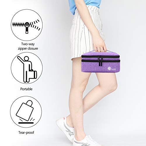 Luxja Double-Layer Sewing Supplies Organizer, Sewing Accessories Organizer For Needles, Thread, Scissors, Measuring Tape And Other Sewing Tools (Bag Only),Medium/Purple #TOP4