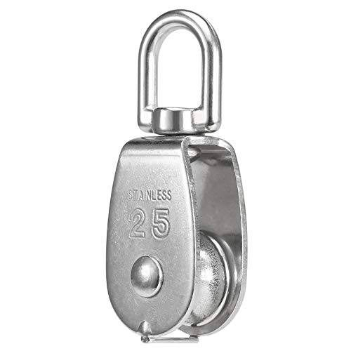 Polia, Andoer 3 peças de elevação única polia de aço inoxidável para serviço pesado, única roda, blo