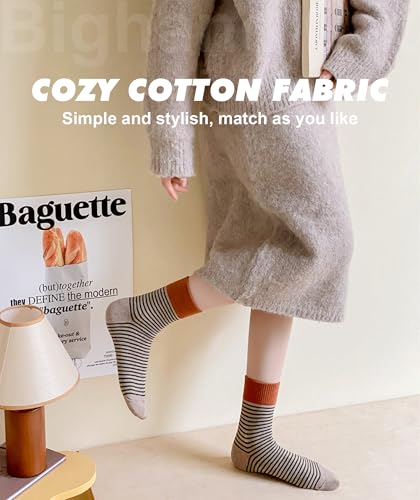 Image of IIG Women's Fashion Cute Cotton Socks Novelty Funny Above Ankle Crew Socks Holiday Gifts for Women 4 /5 Pairs