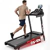 Treadmills for Home, Folding Treadmill with Auto Incline, 300 LBS Capacity, 8MPH or 10MPH Max Speed, Double Deck Shock-Absorbing Running Machine with App, 64 Programs, Pulse Monitor