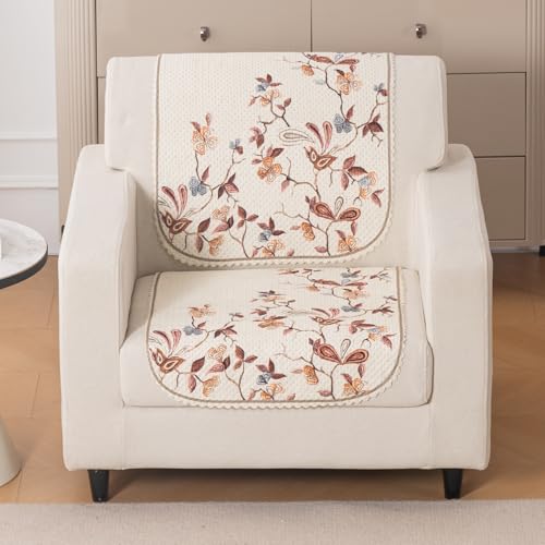 Image of HOKIPO HeavenHue Sofa Cover 1 Seater for Seat & Back, Autumn Whisper