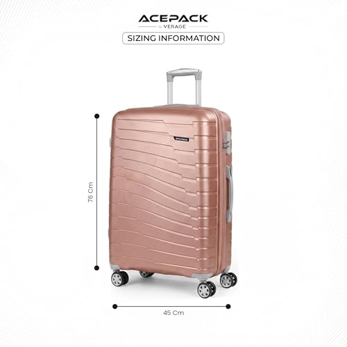 Image of ACEPACK by Verage - STARLINK Unbreakable Hard Side Polypropylene Luggage Large Check in 103L | Lightweight Suitcase Set with 360 Silent Spinner Wheels, Number Lock,Telescopic Handle & 3 Year Warranty