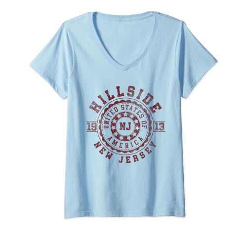Womens Hillside NJ | New Jersey | Vintage City Apparels V-Neck T-Shirt