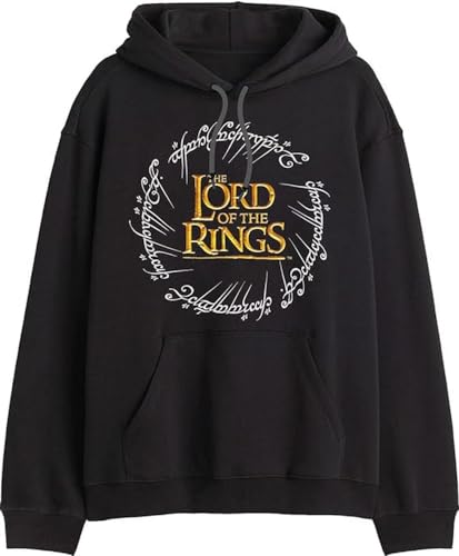 Lord of the Rings Melotrmsw001 Sudadera con Capucha, Negro, S