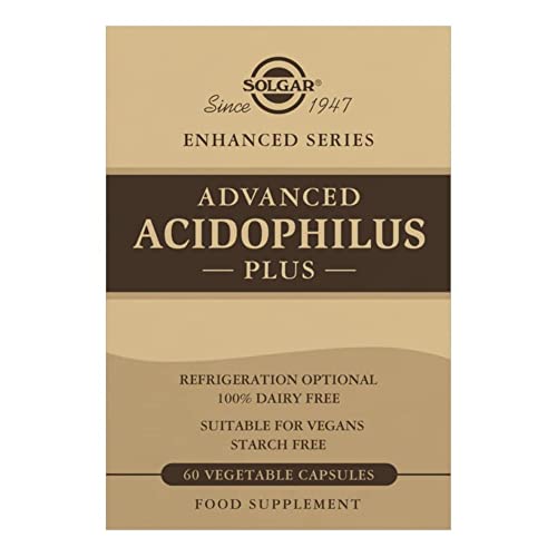 Solgar Advanced Acidophilus Plus, 60 Vegetable Capsules - Supports Healthy Intestinal Flora - 500 Million Microorganisms Per Serving - Gluten & Dairy Free - Vegetarian - 60 Servings #TOP5