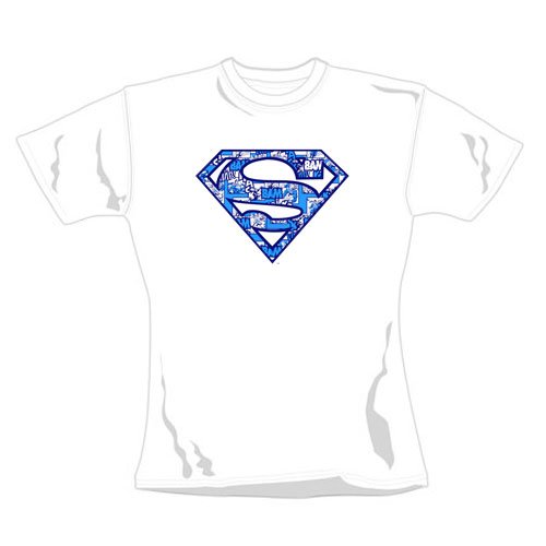 Superman – Camiseta de Chica de Logotipo Collage (en S)