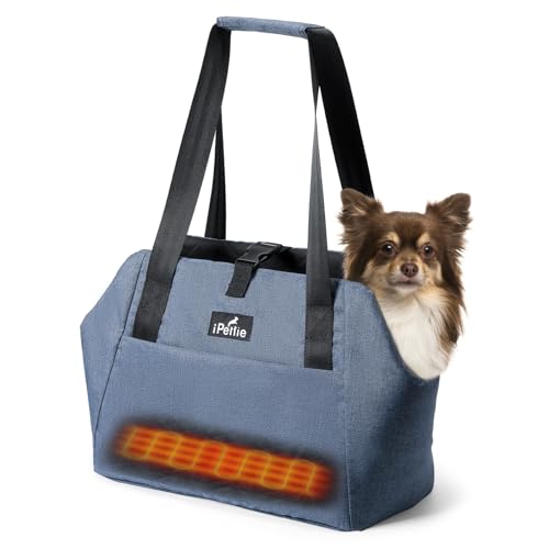 Ipettie IP-OT-C01BL Heated Cat Carrier, Dog Carrier For Small Dogs, Pet Carrier Airline Approved For Travel, Walking, Vet Visits, Soft-Sided Carrier With Removable Heating Pad & Safety Buckle, Denim Blue thumb #7