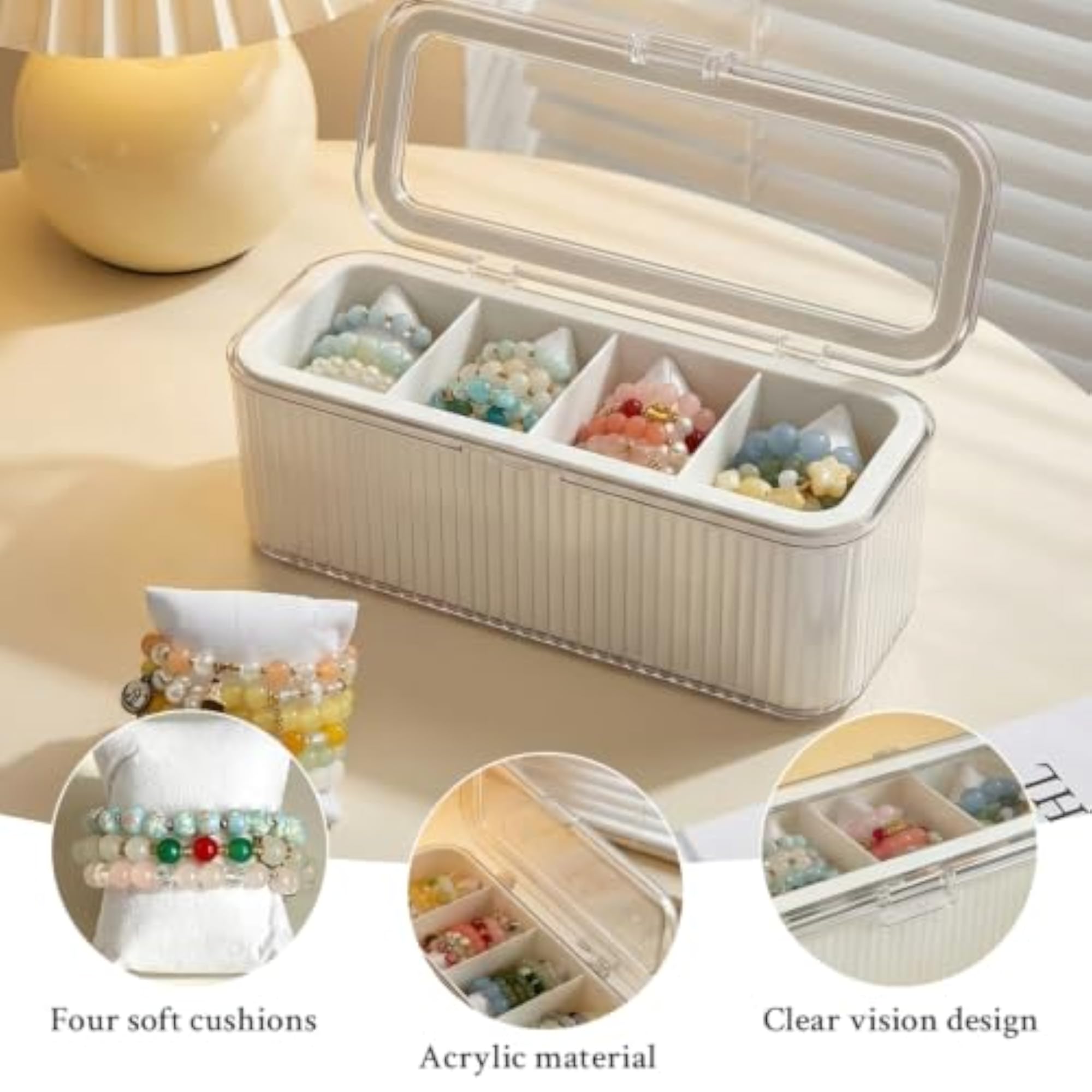 Acrylic Bangle Organizer with Clear Lid Box