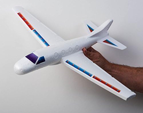 Giant Airplane Styrofoam Plane Foam Glider 22" (1 Pack) Throw The Plane and Watch It Glide for Outdoor Toys Fun. Party Favor Bulk for Kids and Adults. Plus 1 Bouncy Ball | Item #1030-1p