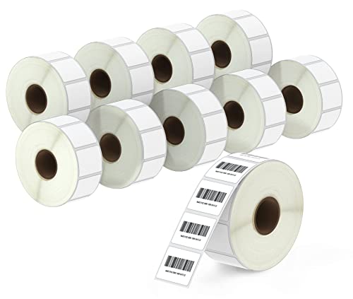 BETCKEY   32mm x 25mm(1,25 in x 1 in) Perforadas Etiquetas Térmicas para Código de Barras y Dirección Compatible con impresoras Zebra y otras [10 Rollen/13800 Etiquetas]