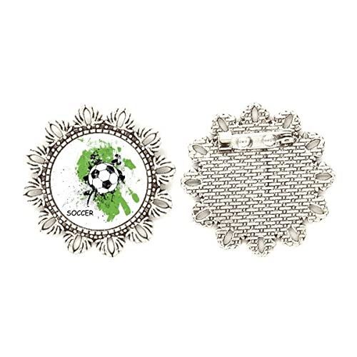Broche de plata con diseño de flores, imperdible deportivo tamaño medium para sujetar dorsales