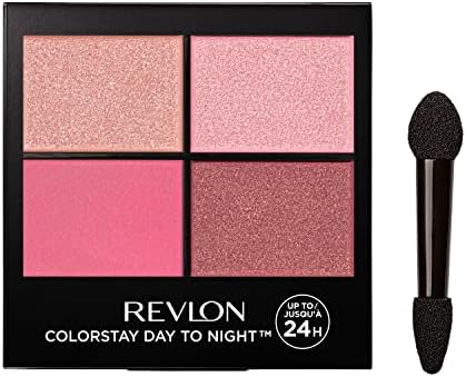 Revlon ColorStay Day to Night Eyeshadow Quad, Longwear Shadow Palette with Transitional Shades and Buttery Soft Feel, Crease & Smudge Proof, 565 Pretty, 0.16 oz