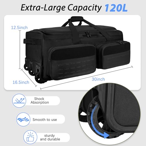 Rolling Duffle Bag with 3 Wheels